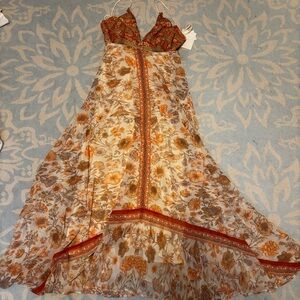 70/21 yellow and orange summer maxi formal dress